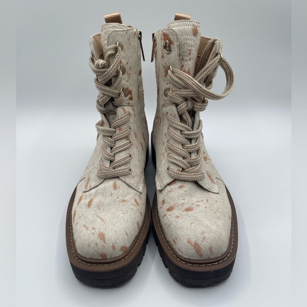 Sam Edelman Womens Lue Calf Hair Lace Uop Ankle Boots Ivory Size 9 Medium (M) - Picture 2 of 9